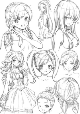 動漫人物發型設計參考 基礎技法與風格化表達